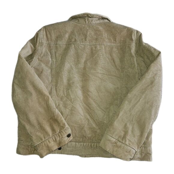 Old Navy Vintage Corduroy Sherpa Lined Jacket Tan Brown Jacket Y2K Trucker Med - Picture 11 of 12
